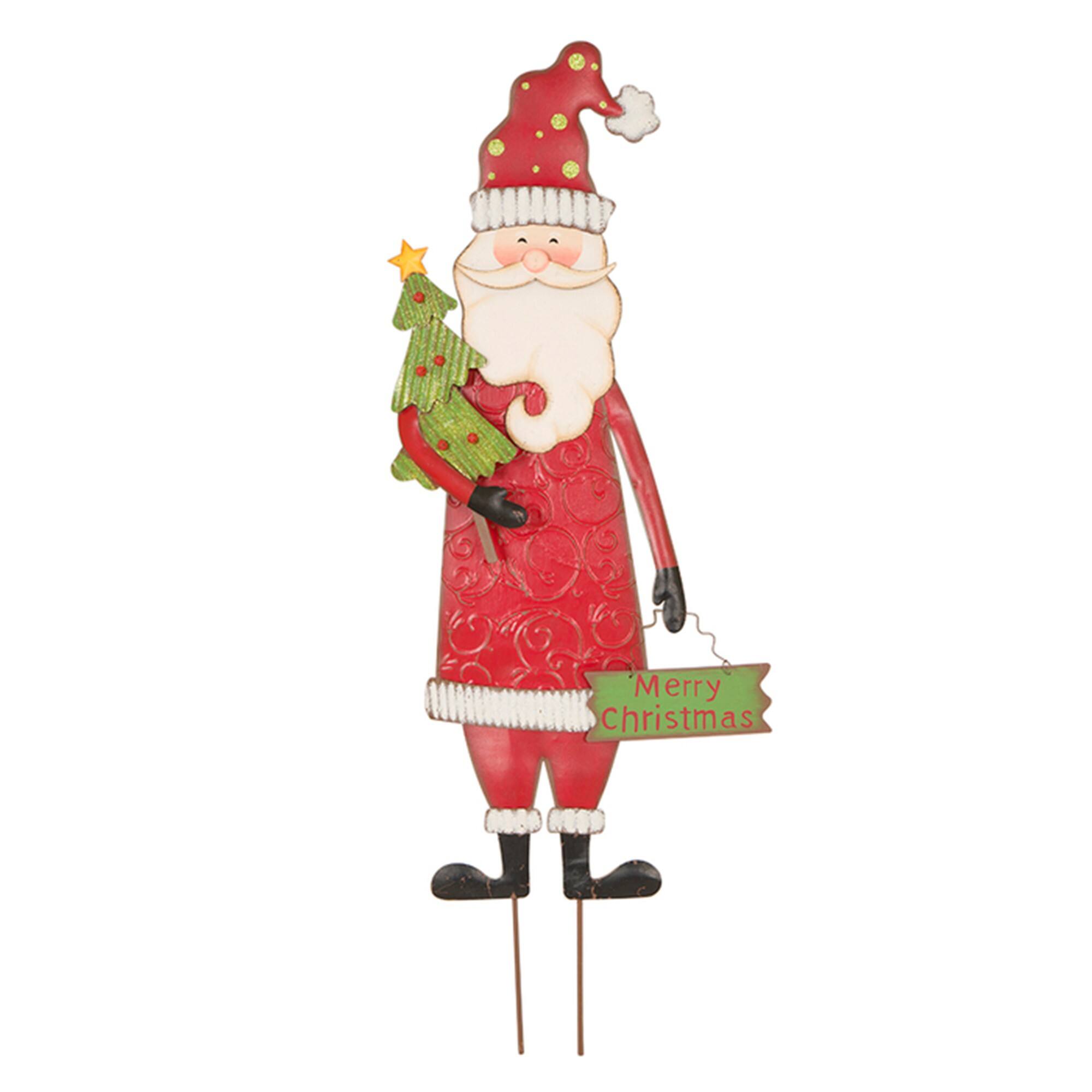 Glitzhome® 36" Santa Metal Yard Stake